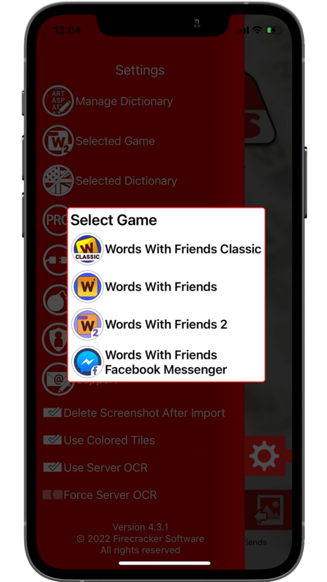 Snap Assist Select Game Menu