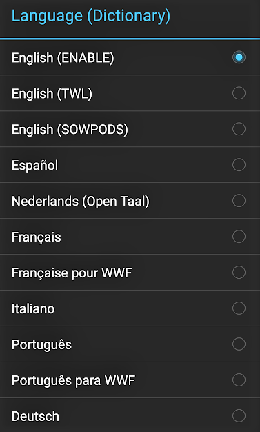Android Wordbreaker Language Dictionary