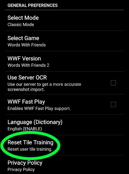 Android Wordbreaker Tile Training