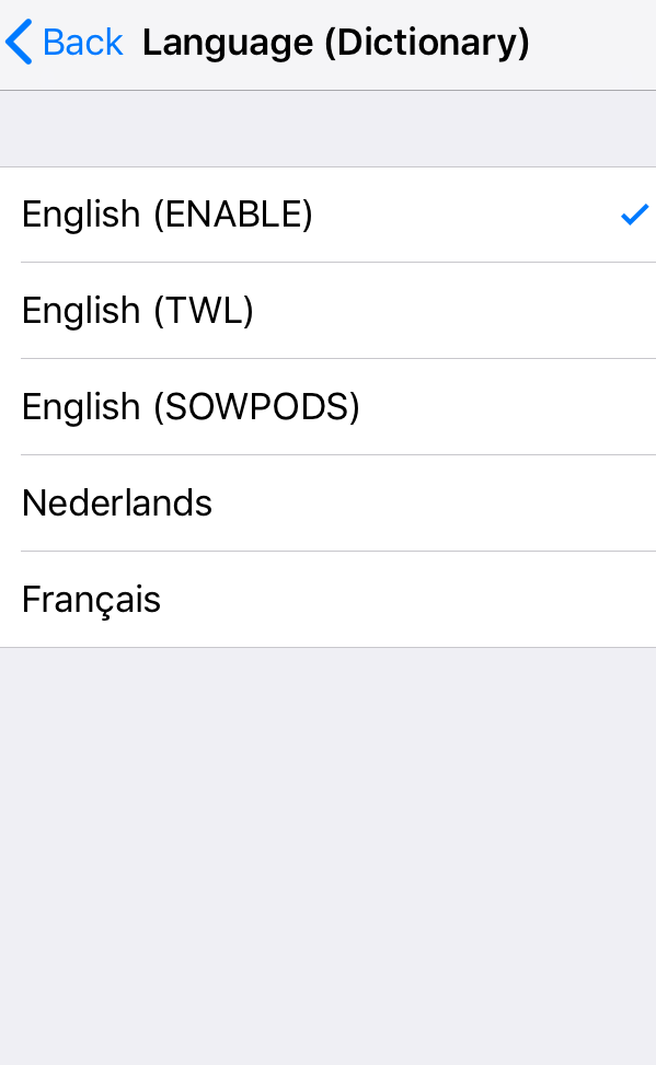 iOS Wordbreaker Language Dictionary