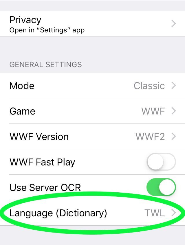 iOS Wordbreaker Language (Dictionary)
