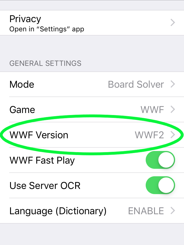 iOS Wordbreaker WWF Version