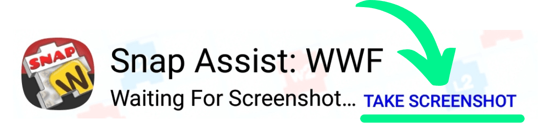 Press 'Take Screenshot' in the Snap Assist notification