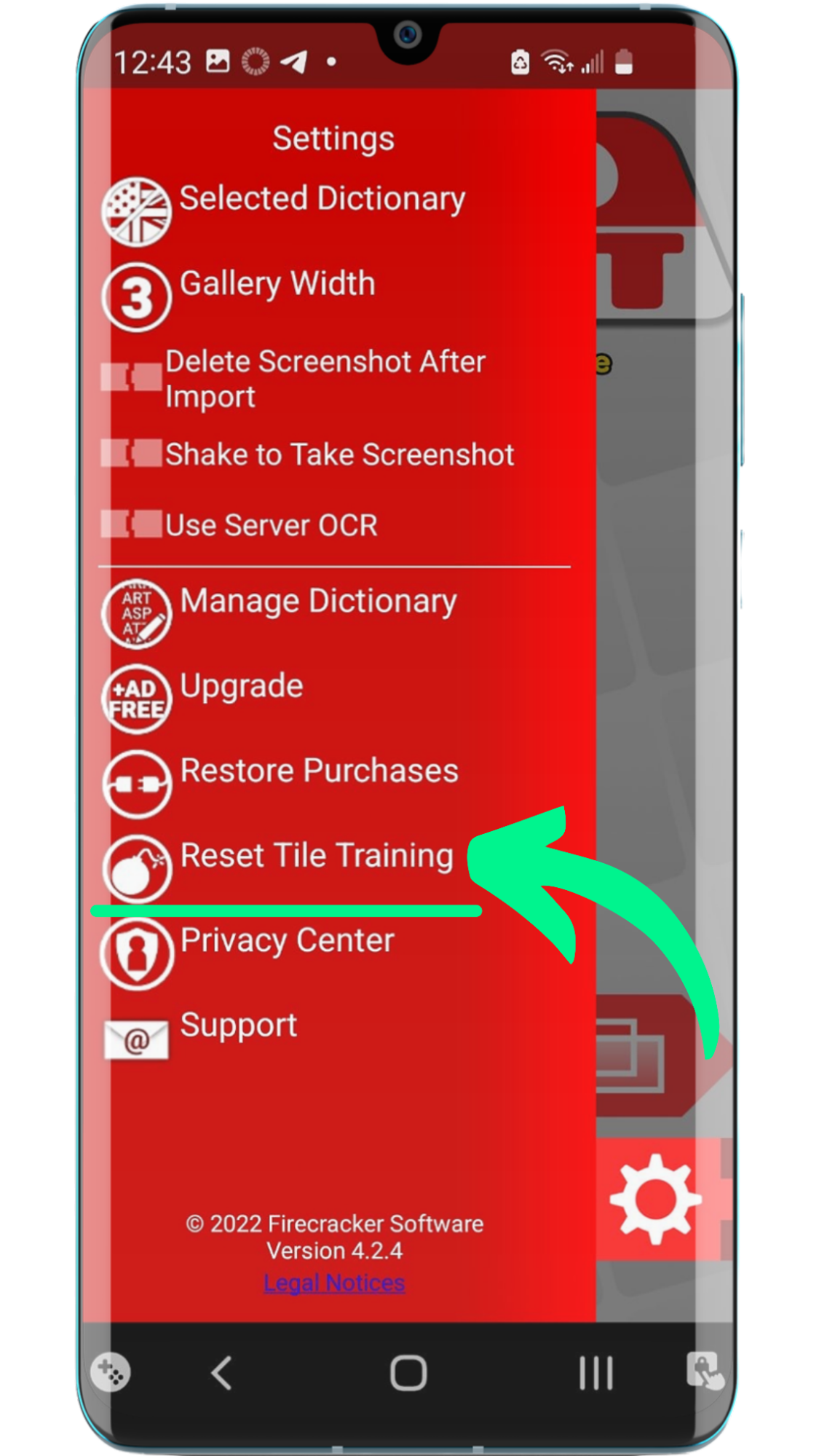 Android Snap Cheats Reset Tile Training