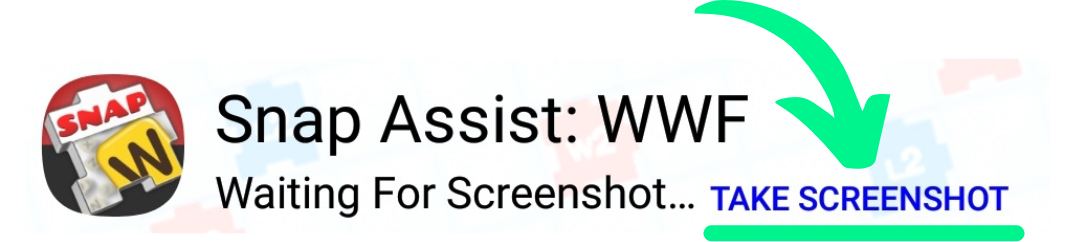 Press 'Take Screenshot' in the Snap Assist notification