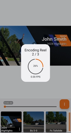 Exporting a reel in MatchCut.
